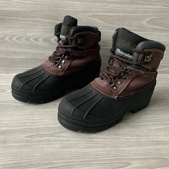 Coleman Thinsulate Womens Boots Purple Leather Upper Rubber Soles Shoes